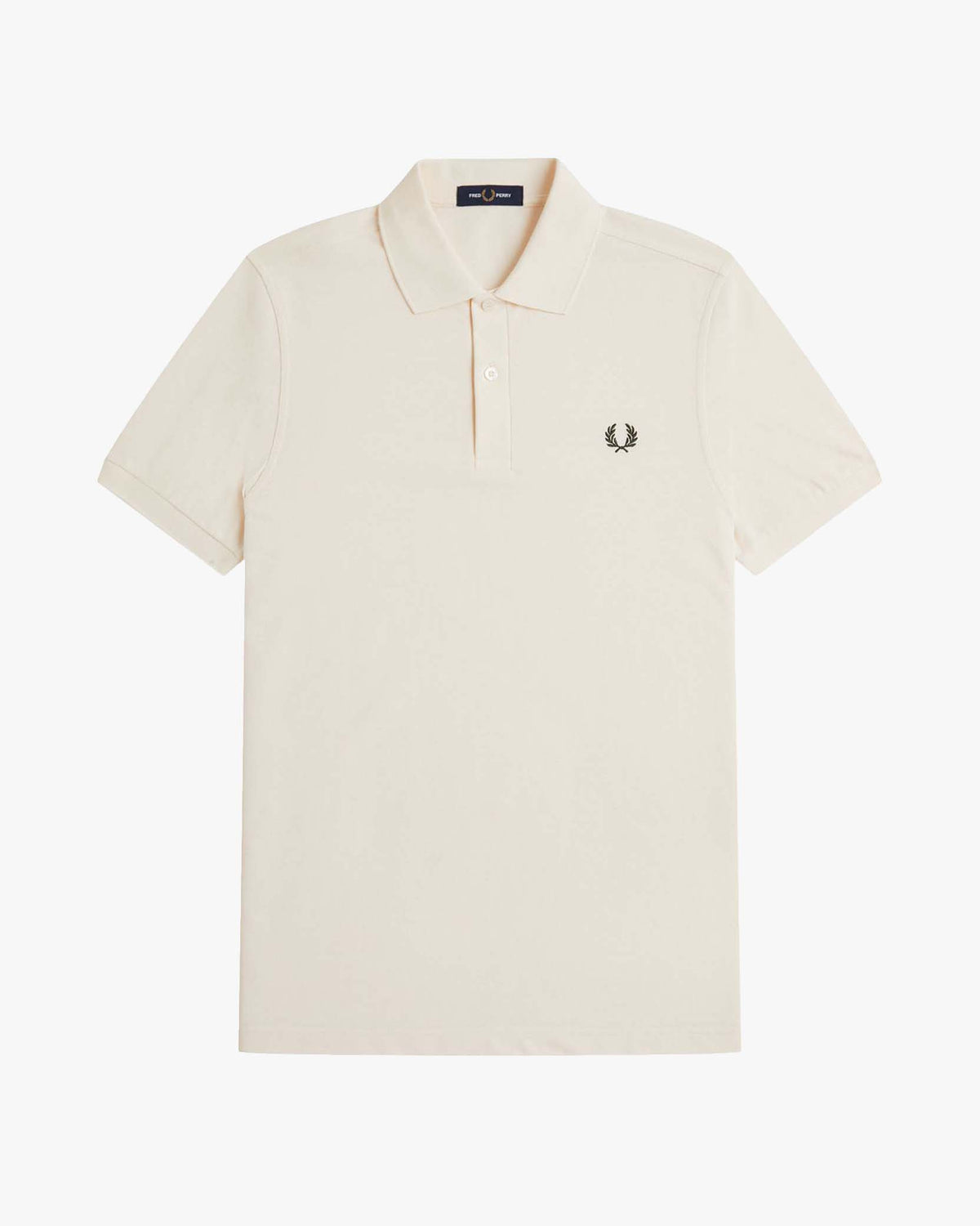 Fred Perry Plain Polo Shirt - Ecru / Night Green