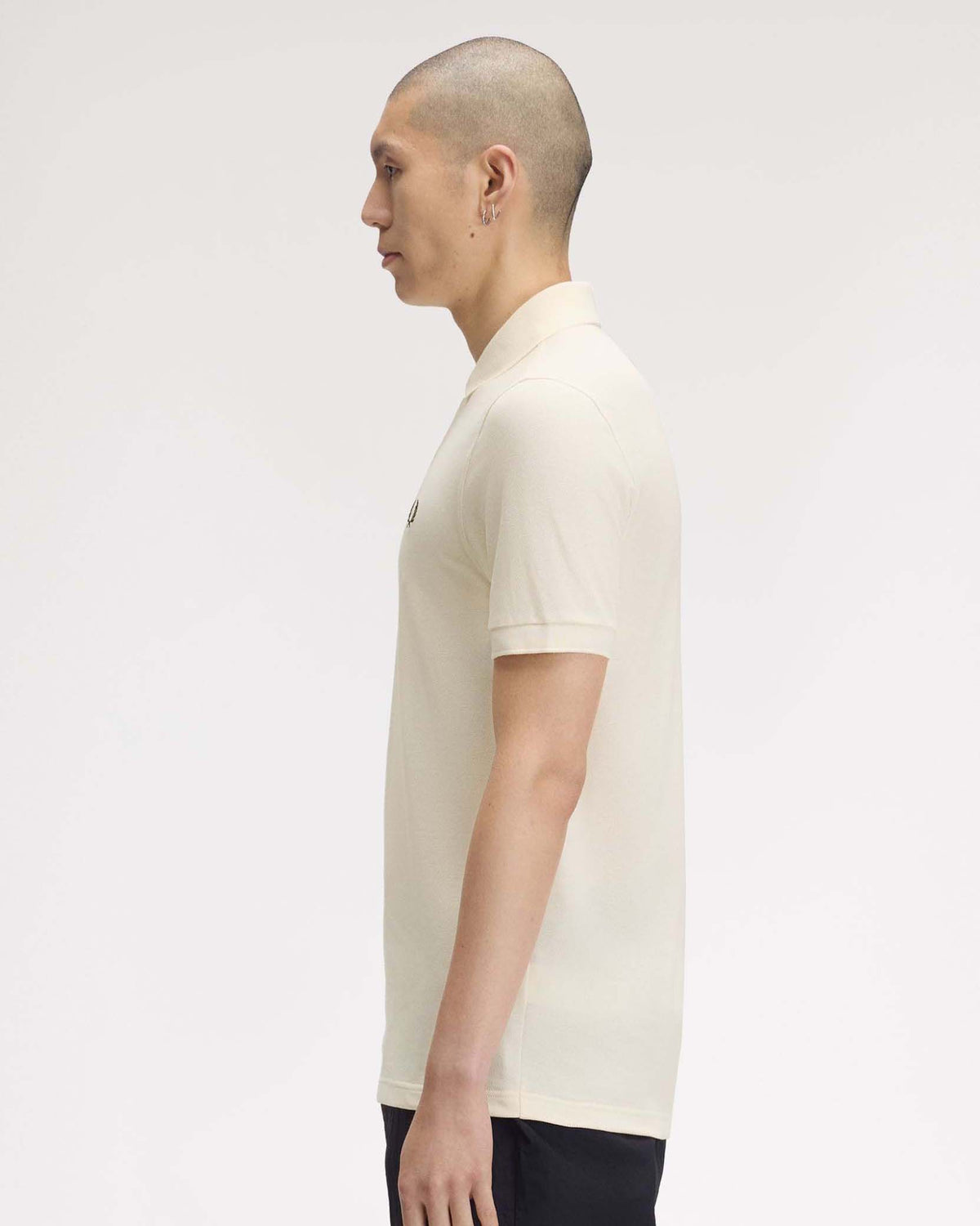 Fred Perry Plain Polo Shirt - Ecru / Night Green