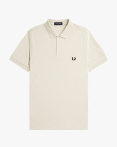 Fred Perry Plain Polo Shirt - Ecru / Oxblood