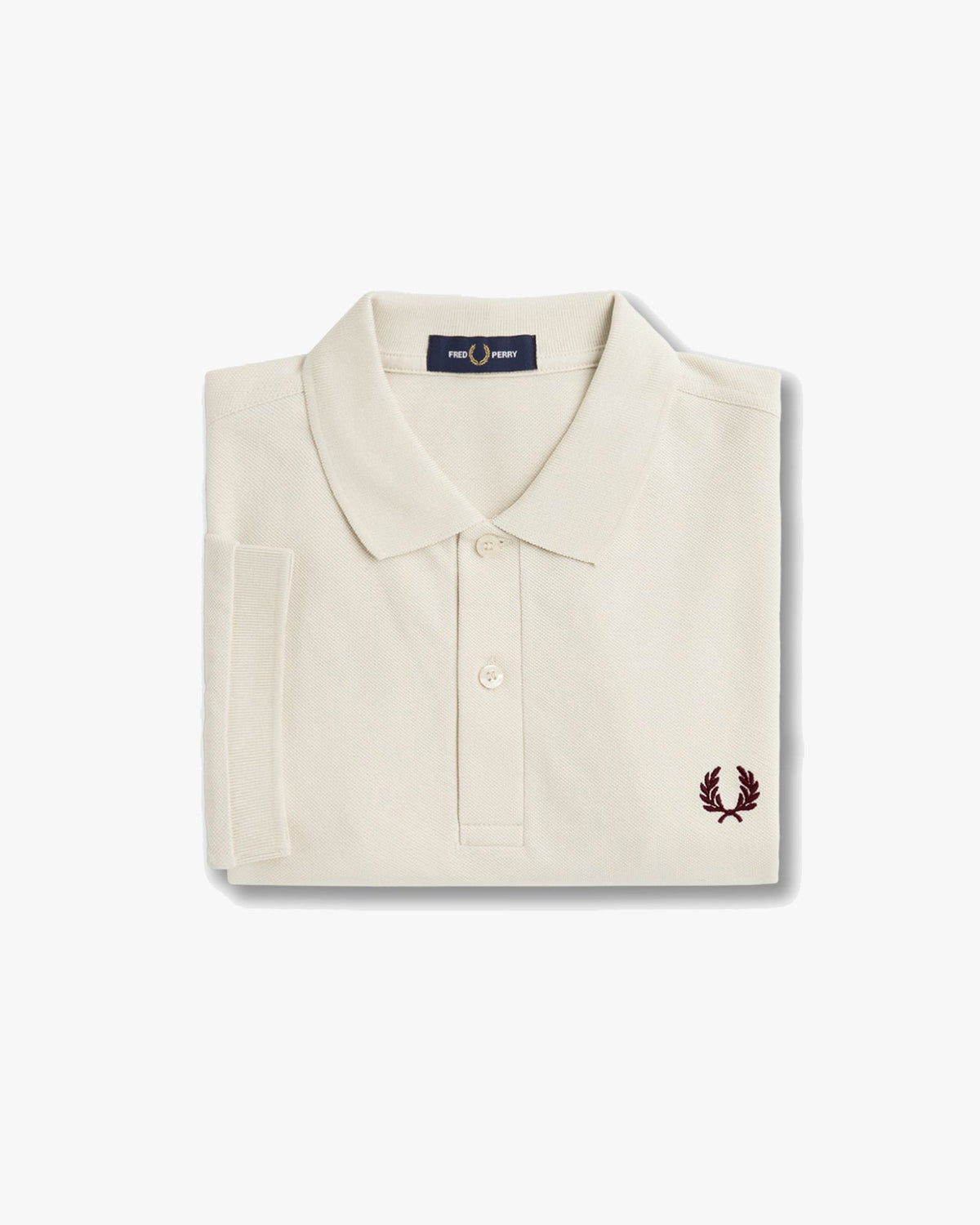 Fred Perry Plain Polo Shirt - Ecru / Oxblood | Fred Perry Polo Shirts | JEANSTORE
