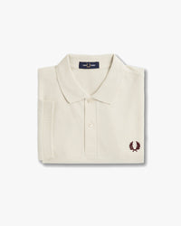 Fred Perry Plain Polo Shirt - Ecru / Oxblood | Fred Perry Polo Shirts | JEANSTORE
