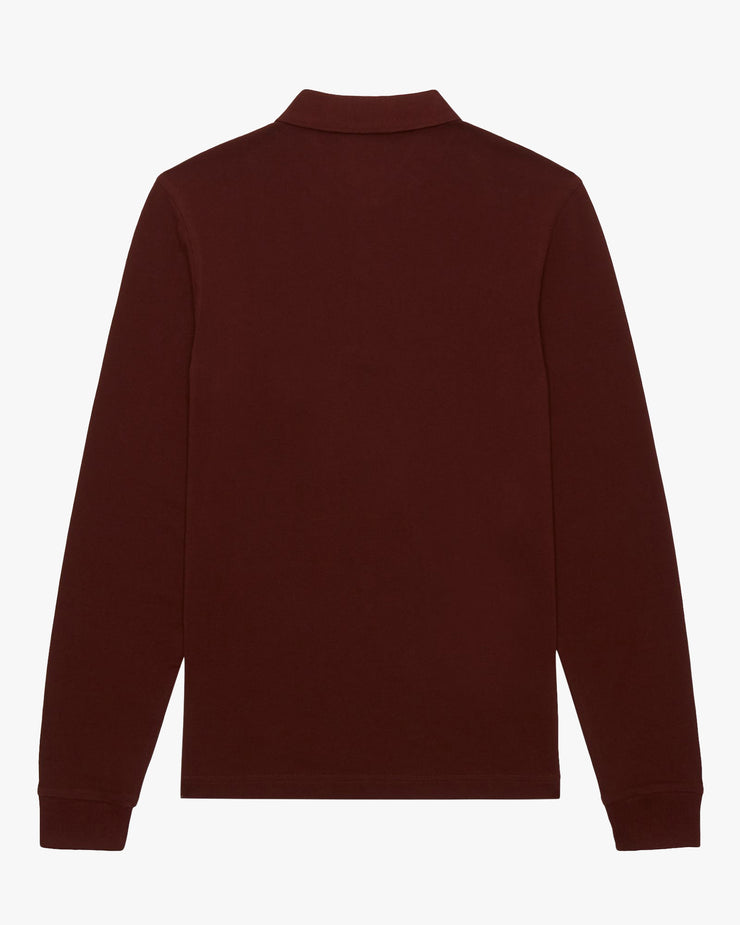 Fred Perry L/S Plain Polo Shirt - Oxblood / Ecru