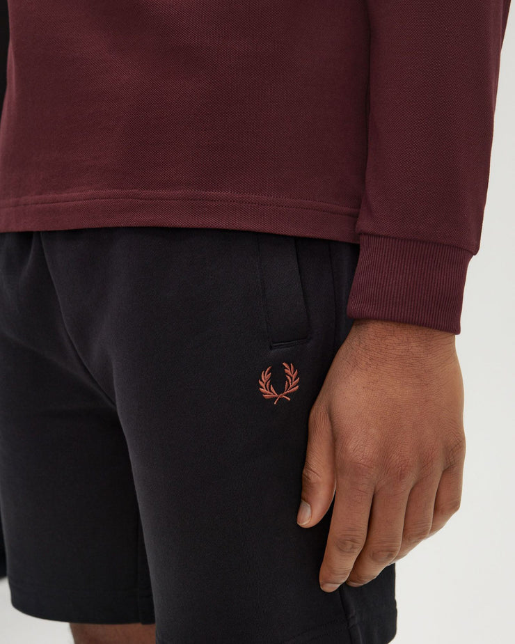 Fred Perry L/S Plain Polo Shirt - Oxblood / Ecru