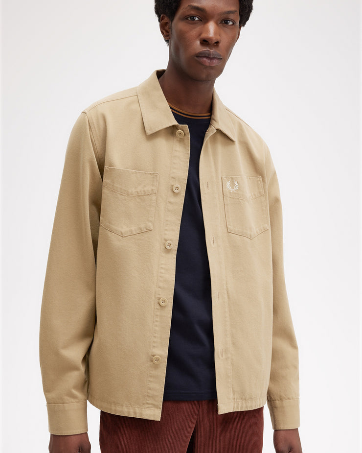 Fred Perry Twill Overshirt - Warm Stone