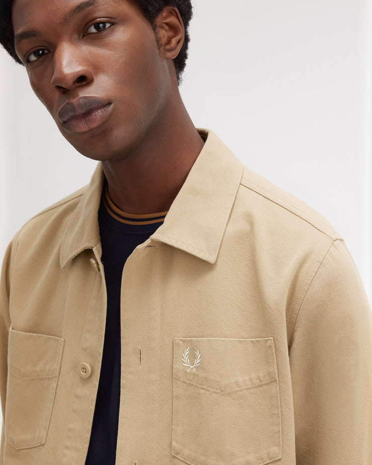 Fred Perry Twill Overshirt - Warm Stone