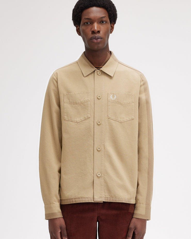 Fred Perry Twill Overshirt - Warm Stone