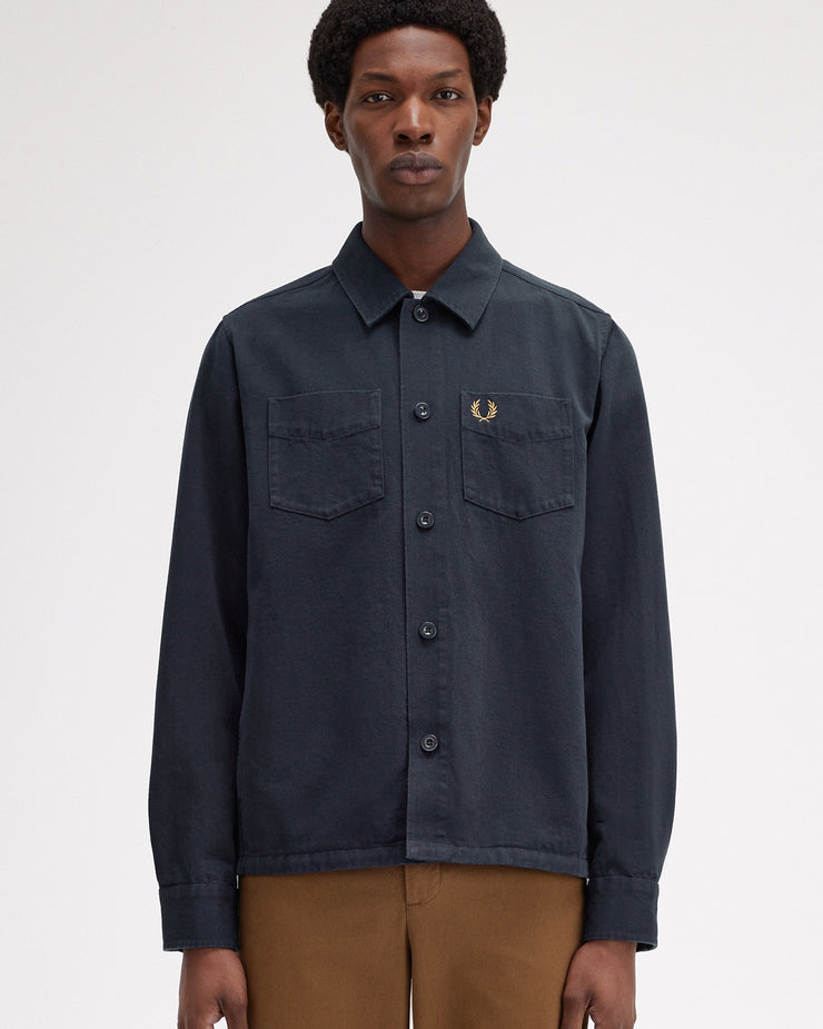 Fred Perry Twill Overshirt - Navy