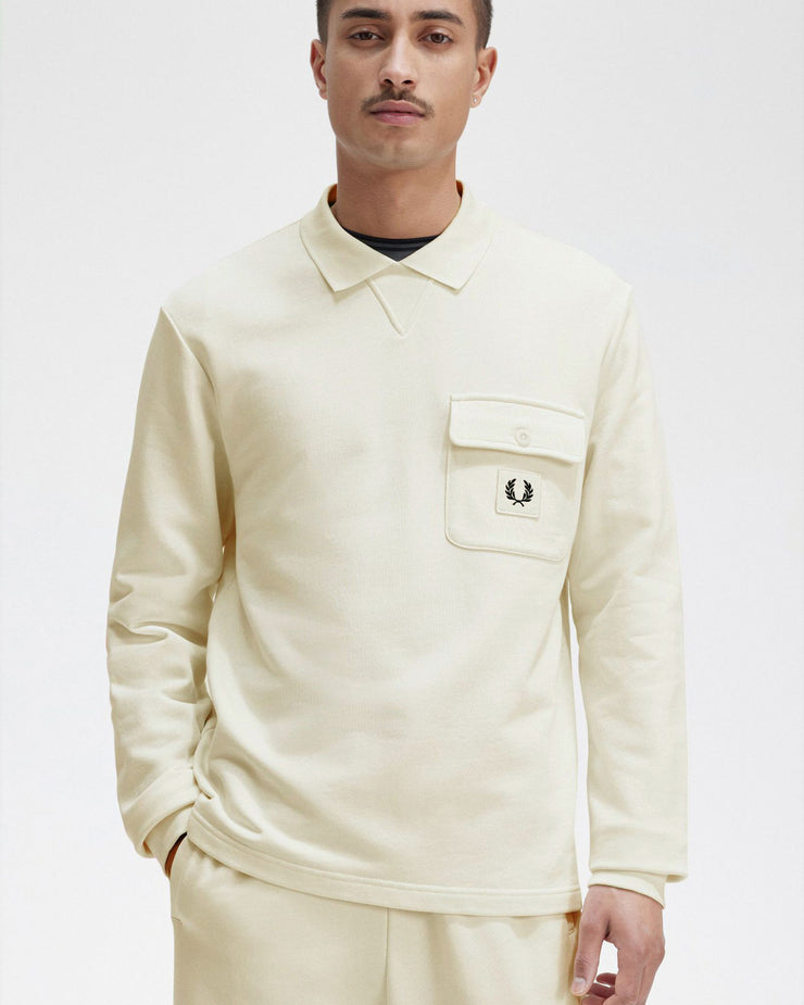 Fred Perry L/S Loopback Sweatshirt - Ecru