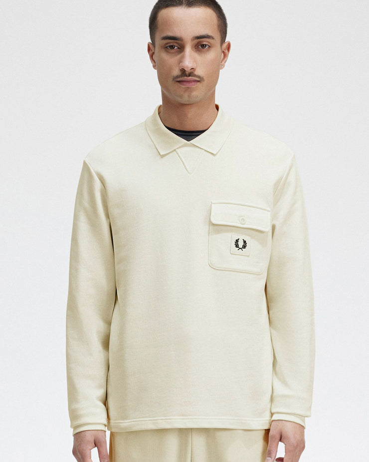 Fred Perry L/S Loopback Sweatshirt - Ecru