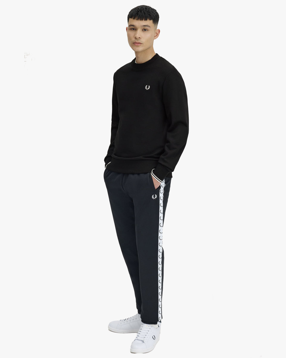 Fred Perry Crew Neck Sweatshirt - Black