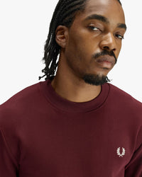Fred Perry Crew Neck Sweatshirt - Oxblood / Ecru