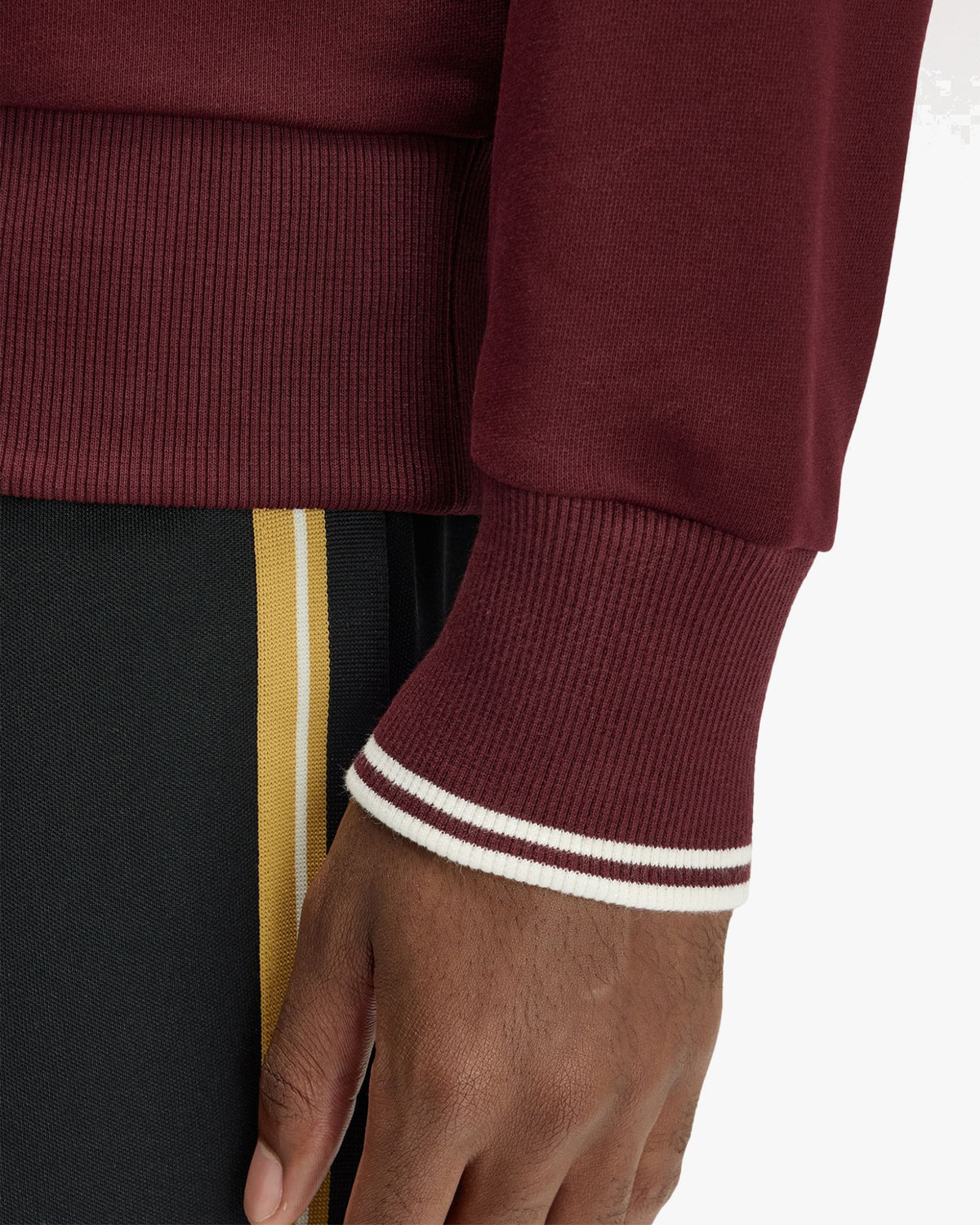 Fred Perry Crew Neck Sweatshirt - Oxblood / Ecru