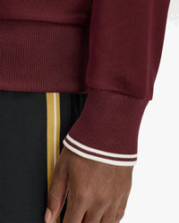 Fred Perry Crew Neck Sweatshirt - Oxblood / Ecru