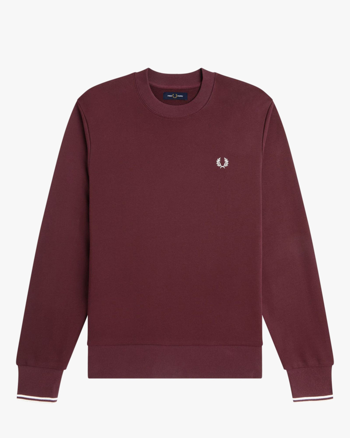 Fred Perry Crew Neck Sweatshirt - Oxblood / Ecru