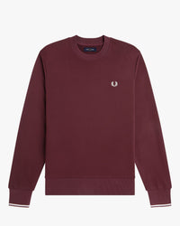 Fred Perry Crew Neck Sweatshirt - Oxblood / Ecru