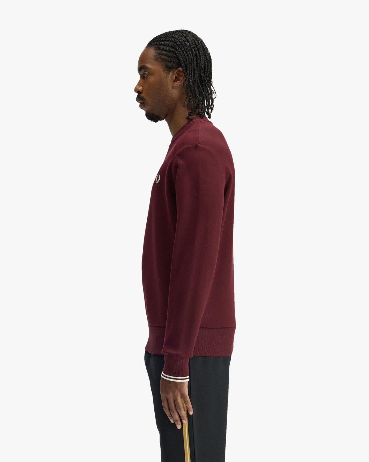 Fred Perry Crew Neck Sweatshirt - Oxblood / Ecru