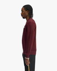 Fred Perry Crew Neck Sweatshirt - Oxblood / Ecru