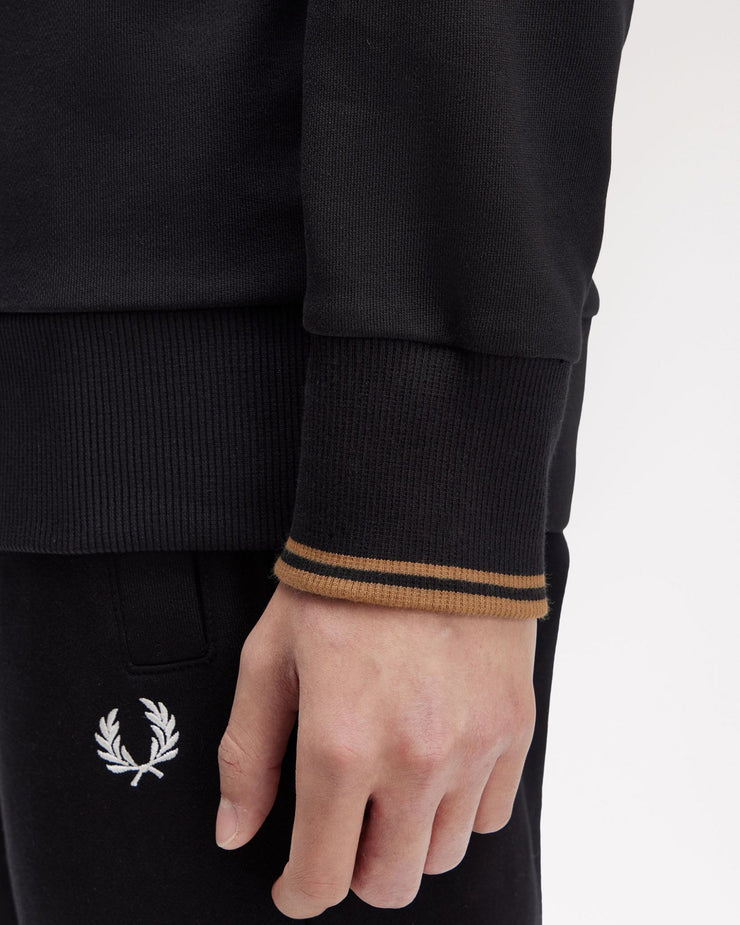 Fred Perry Crew Neck Sweatshirt - Black / Shaded Stone | Fred Perry Sweaters & Knitwear | JEANSTORE