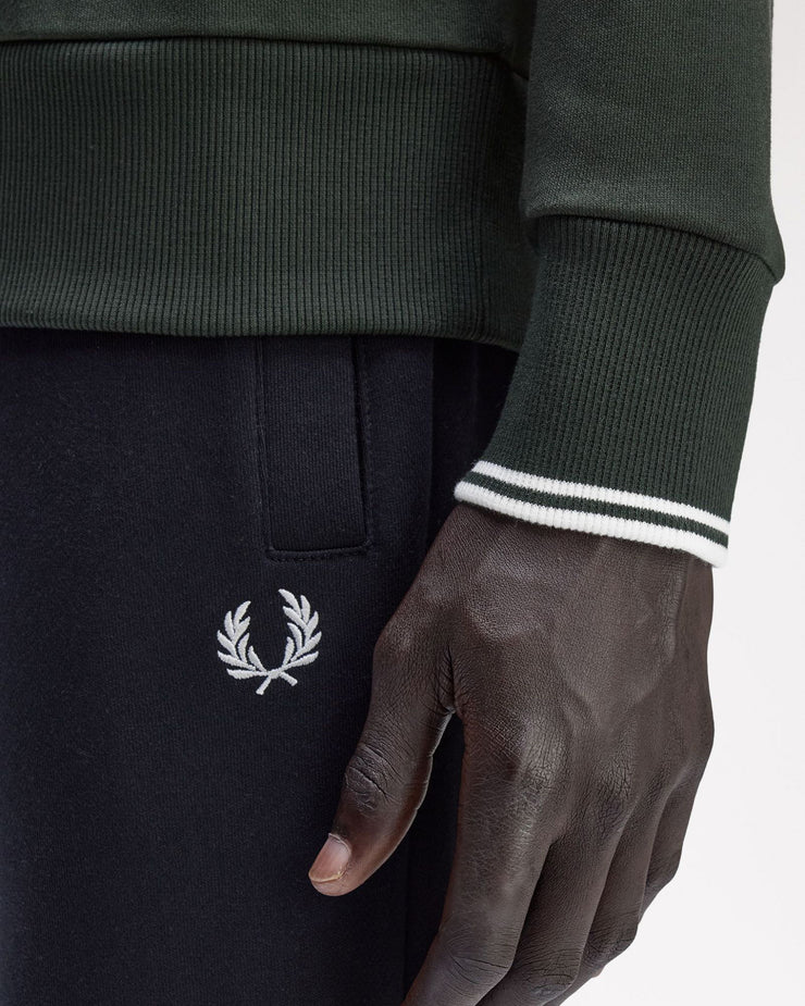 Fred Perry Crew Neck Sweatshirt - Night Green / Snow White | Fred Perry Sweaters & Knitwear | JEANSTORE