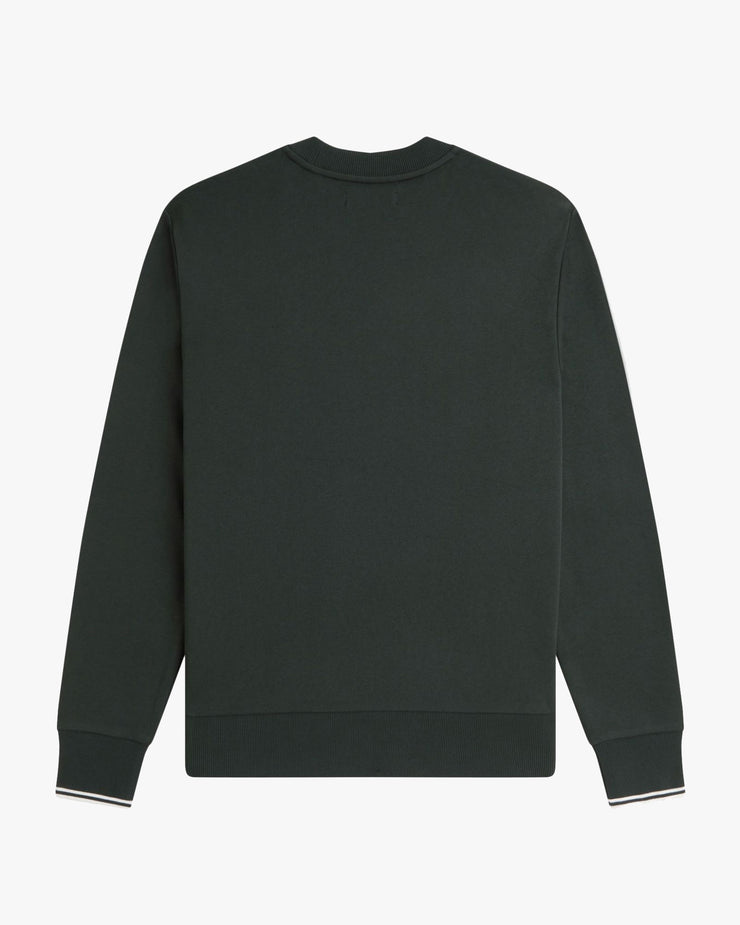 Fred Perry Crew Neck Sweatshirt - Night Green / Snow White | Fred Perry Sweaters & Knitwear | JEANSTORE
