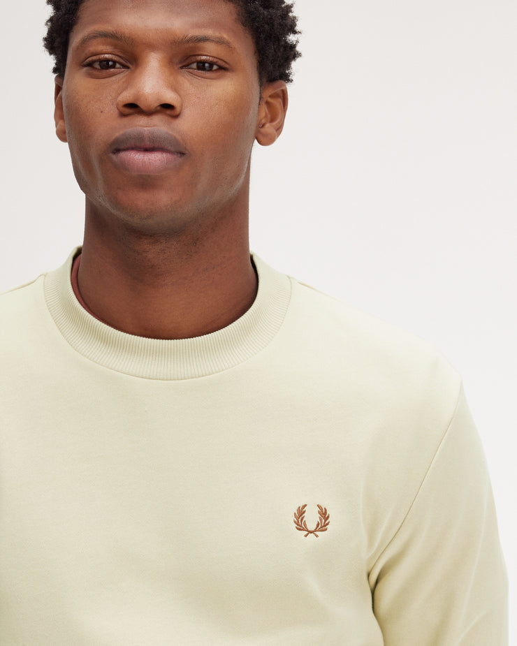 Fred Perry Crew Neck Sweatshirt - Oatmeal / Whisky Brown