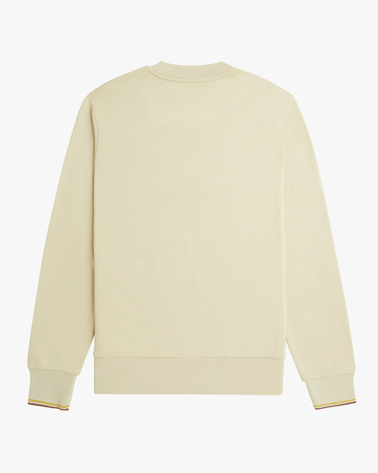 Fred Perry Crew Neck Sweatshirt - Oatmeal / Whisky Brown