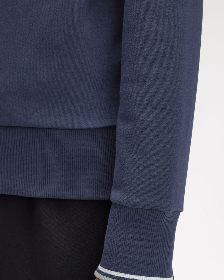 Fred Perry Crew Neck Sweatshirt - Dark Airforce / Light Ice / Bayleaf