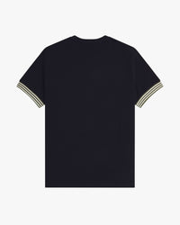 Fred Perry Striped Cuff Tee - Black