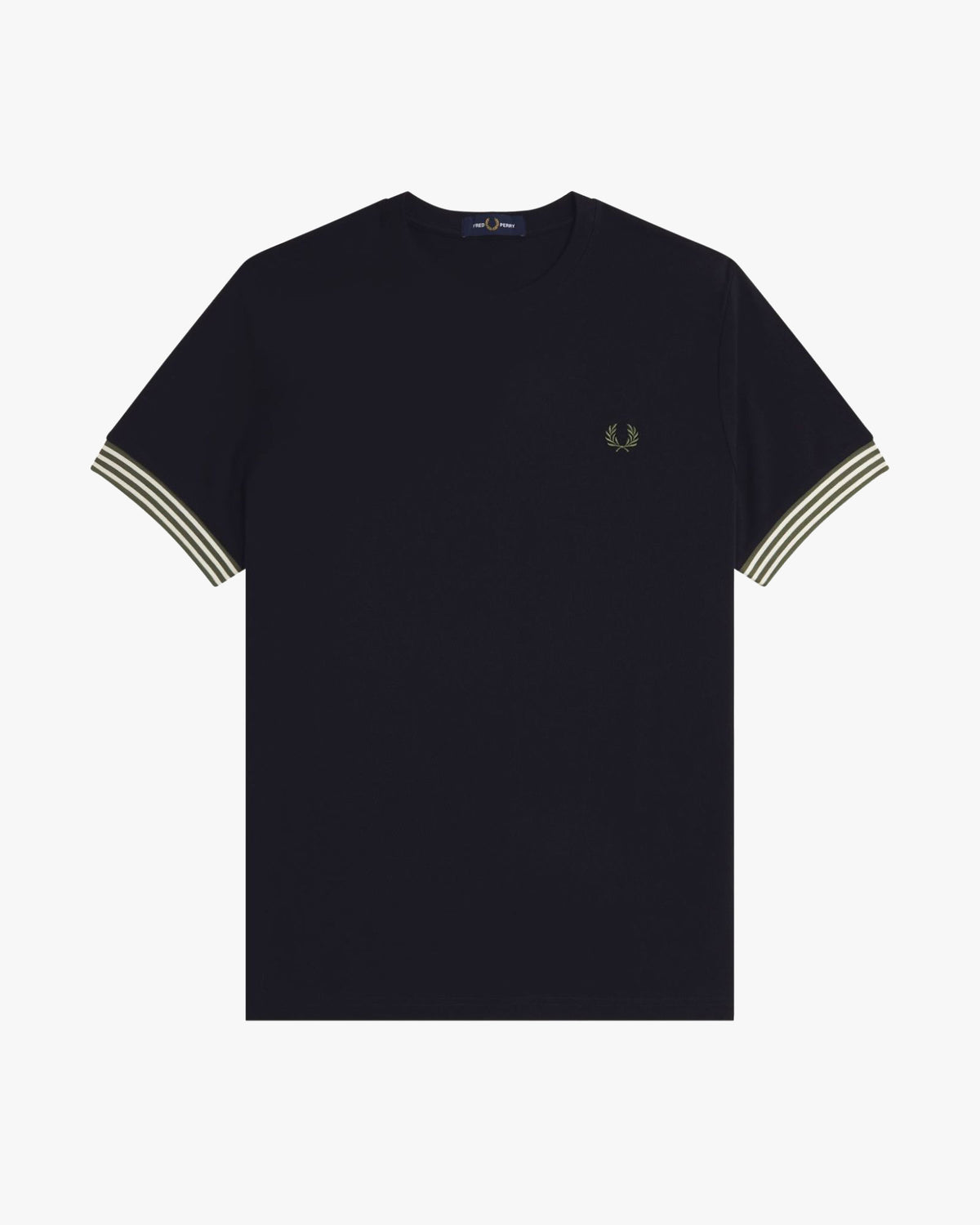 Fred Perry Striped Cuff Tee - Black