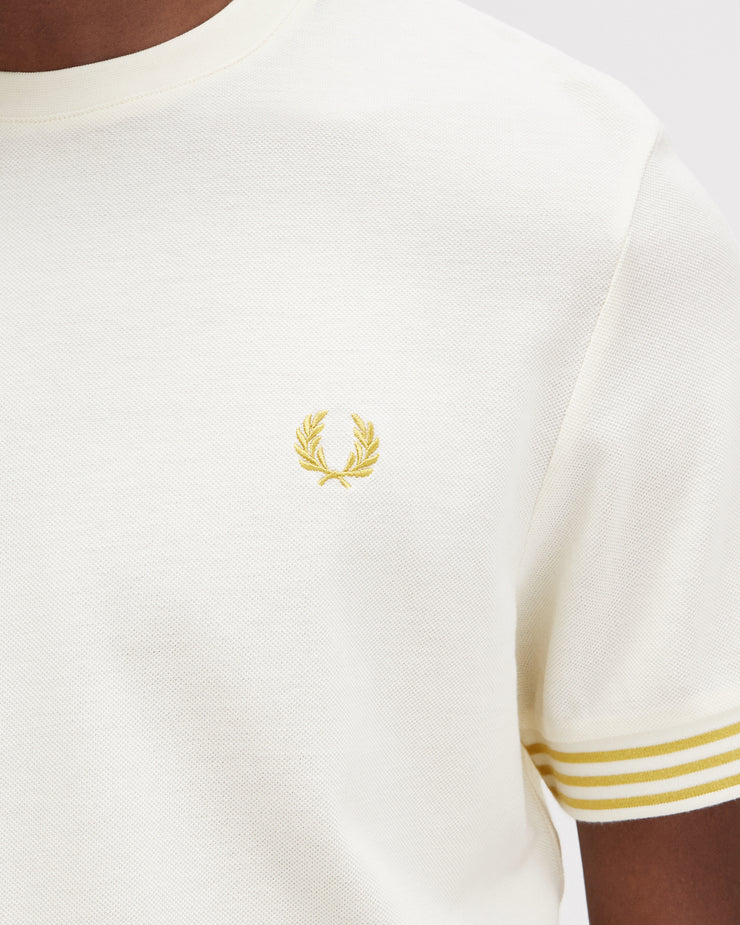 Fred Perry Striped Cuff Tee - Ecru