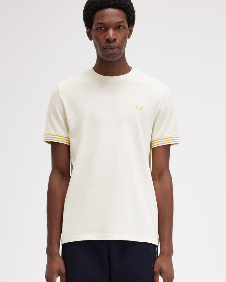 Fred Perry Striped Cuff Tee - Ecru