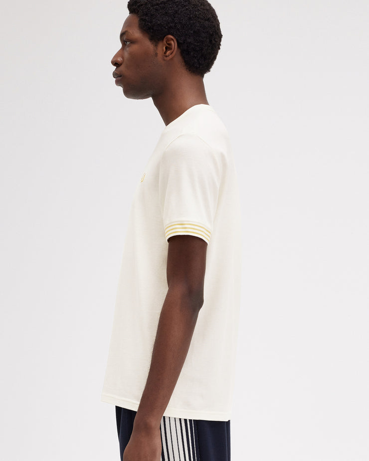 Fred Perry Striped Cuff Tee - Ecru