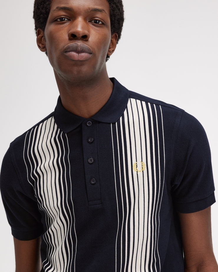 Fred Perry Ombre Stripe Polo Shirt Navy