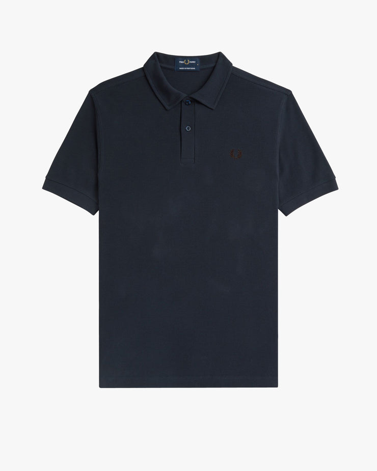 Fred Perry Open Waffle Polo Shirt - Navy