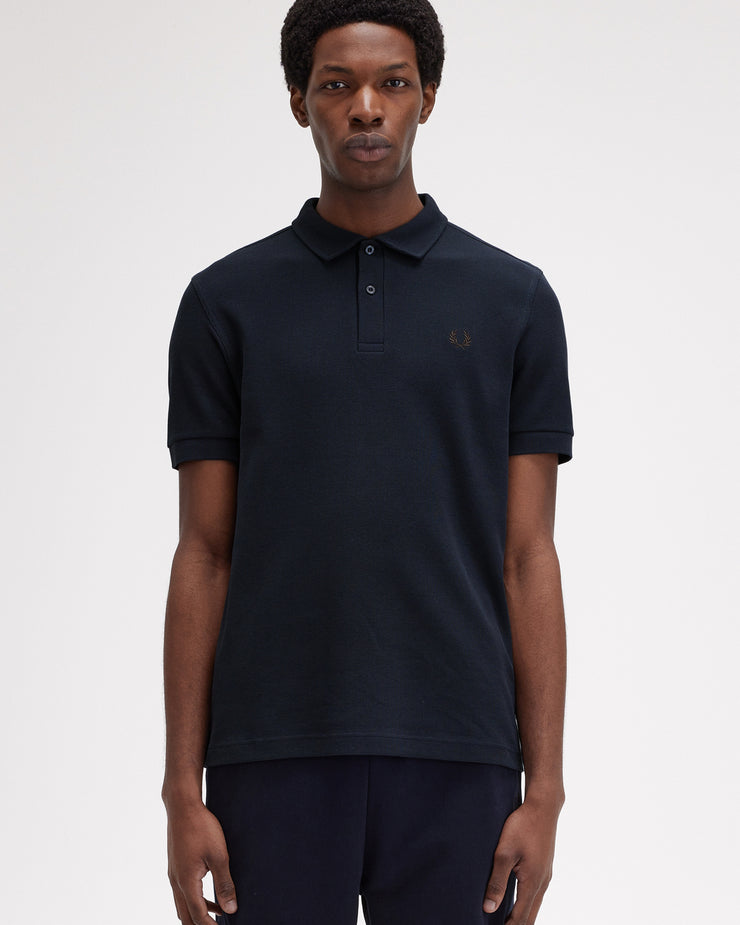 Fred Perry Open Waffle Polo Shirt - Navy