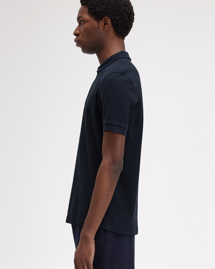 Fred Perry Open Waffle Polo Shirt - Navy