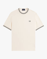 Fred Perry Ribbed Jersey Tee - Ecru