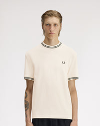 Fred Perry Ribbed Jersey Tee - Ecru