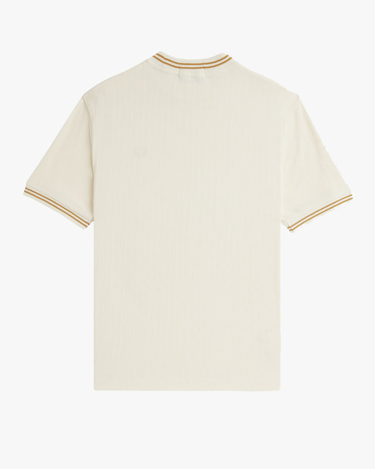 Fred Perry Ribbed Jersey Tee - Ecru