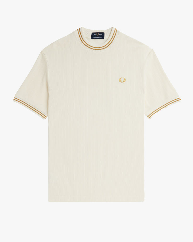 Fred Perry Ribbed Jersey Tee - Ecru