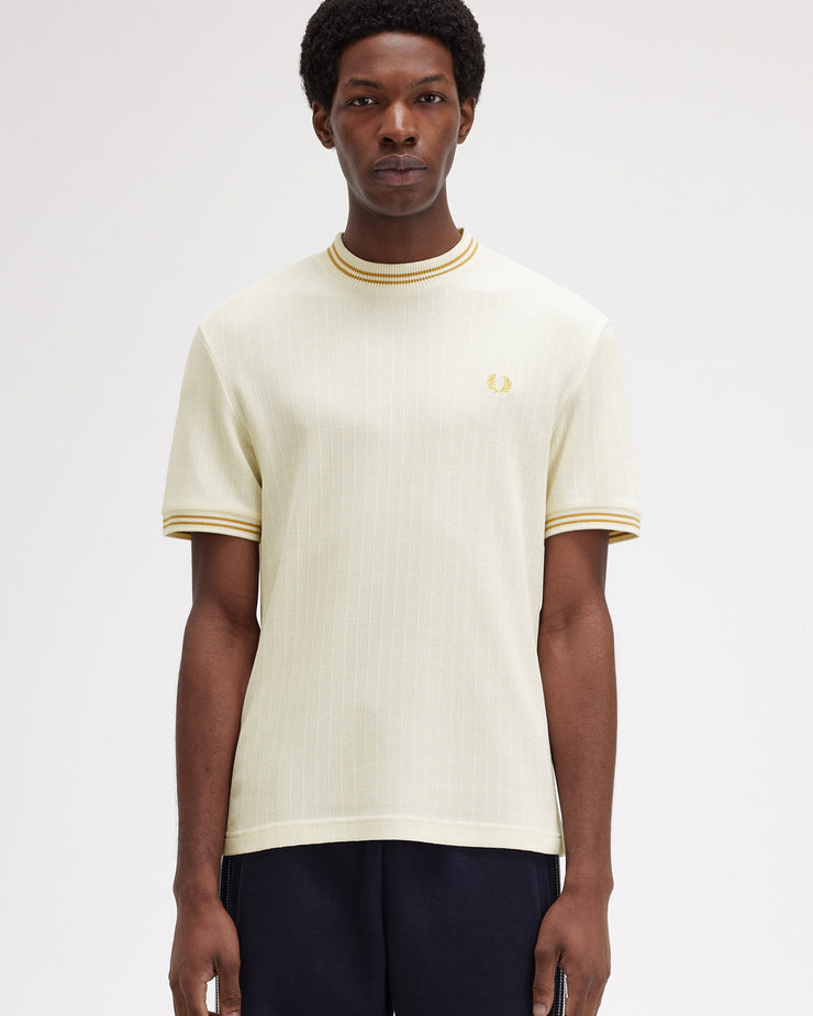 Fred Perry Ribbed Jersey Tee - Ecru