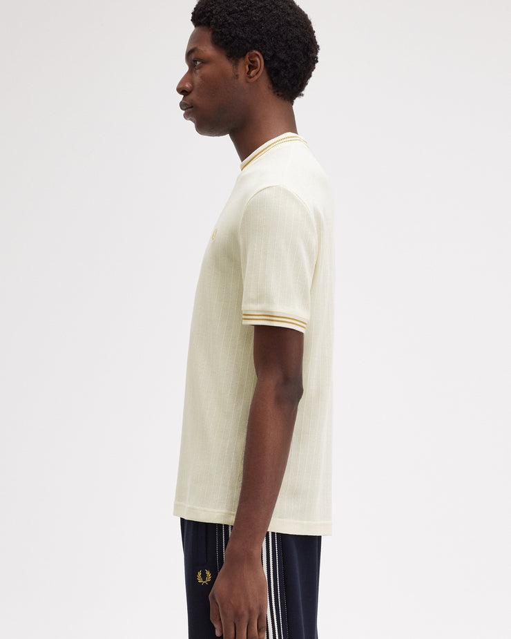 Fred Perry Ribbed Jersey Tee - Ecru