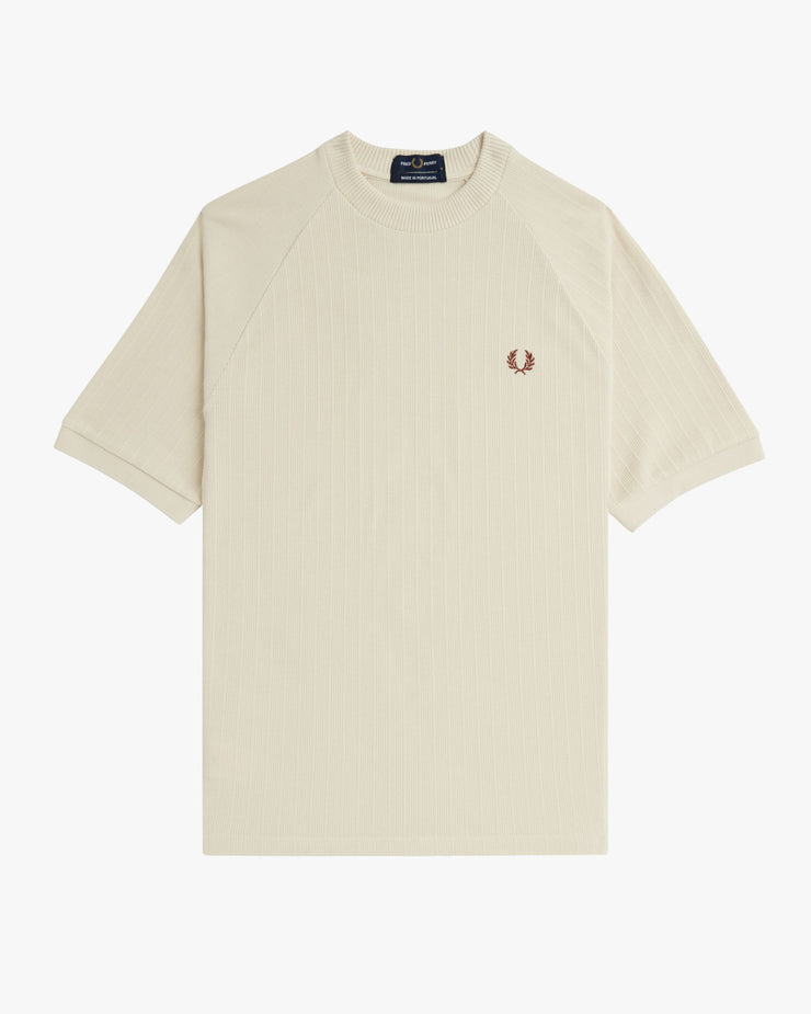 Fred Perry Ribbed Raglan Sleeve Tee - Oatmeal