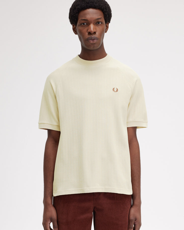 Fred Perry Ribbed Raglan Sleeve Tee - Oatmeal