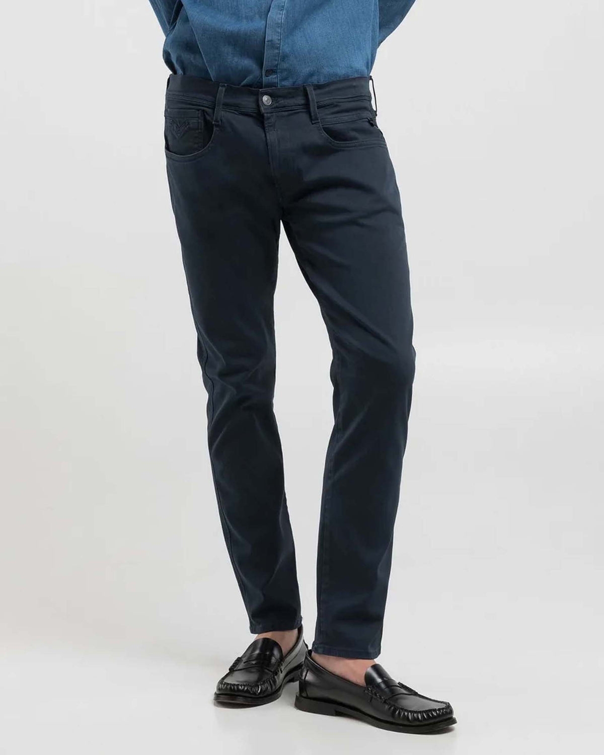 Replay Anbass Hyperflex Colour XLITE Slim Fit Mens Jeans - Blue