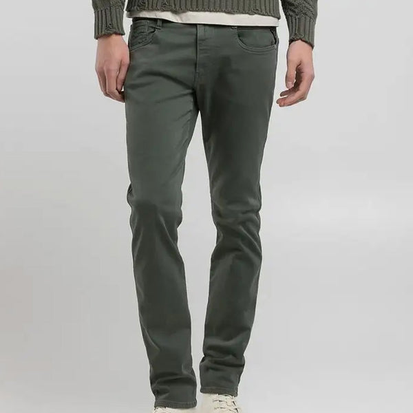 Replay Anbass Hyperflex Colour XLITE Slim Fit Mens Jeans - Military Green | Replay Jeans | JEANSTORE