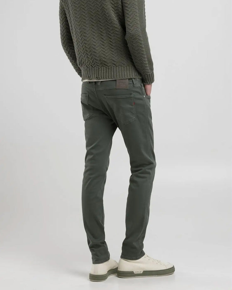 Replay Anbass Hyperflex Colour XLITE Slim Fit Mens Jeans - Military Green | Replay Jeans | JEANSTORE