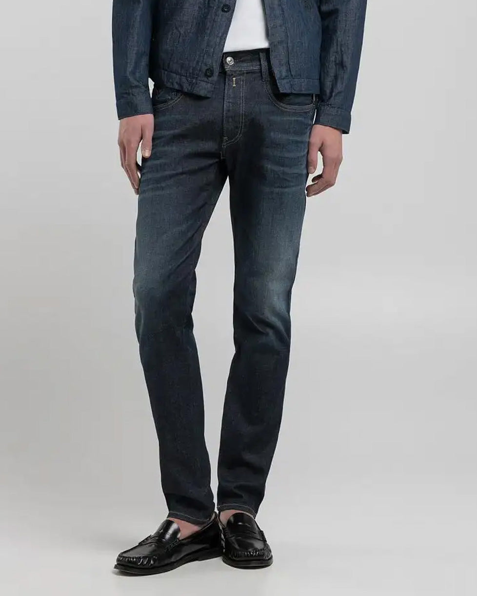 Replay Anbass Slim Fit Hyperflex Dust Mens Jeans - Dark Blue | Replay Jeans | JEANSTORE