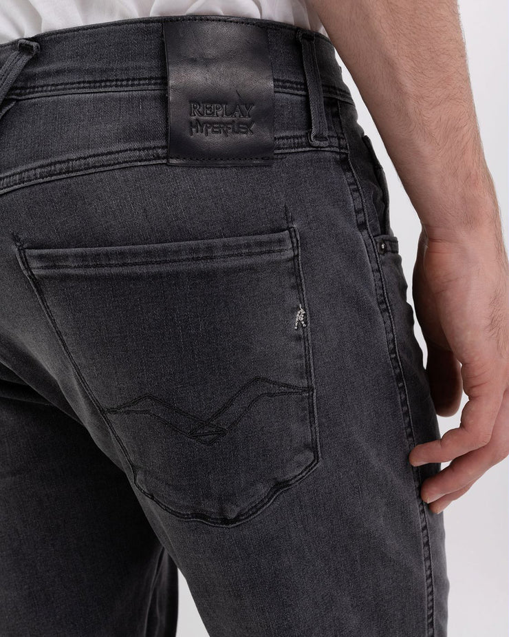 Replay Anbass Slim Fit Hyperflex Re-Used Mens Jeans - Dark Grey Wash ...