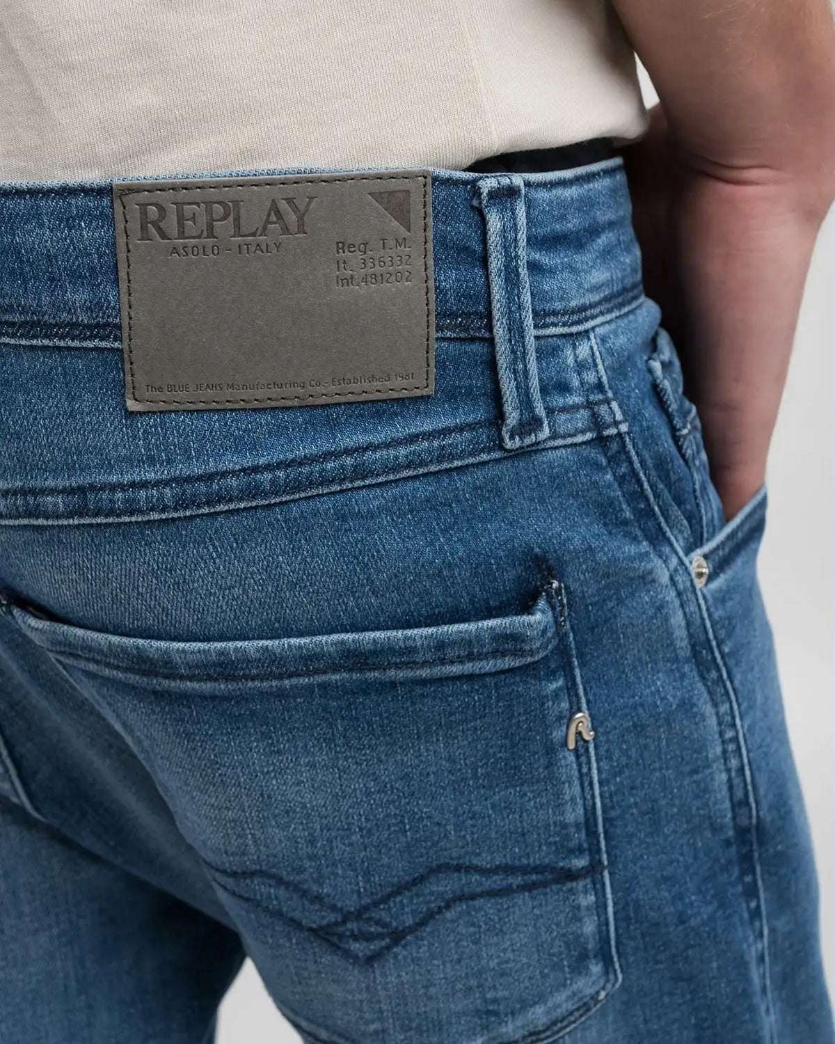 Replay Anbass Slim Fit Mens Jeans - Medium Blue | Replay Jeans | JEANSTORE